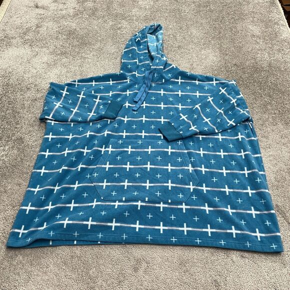 Eddie Bauer Quest Blanket Oversized Hoodie Sleepwear Womens L/XL Blue Pullover - Picture 1 of 9